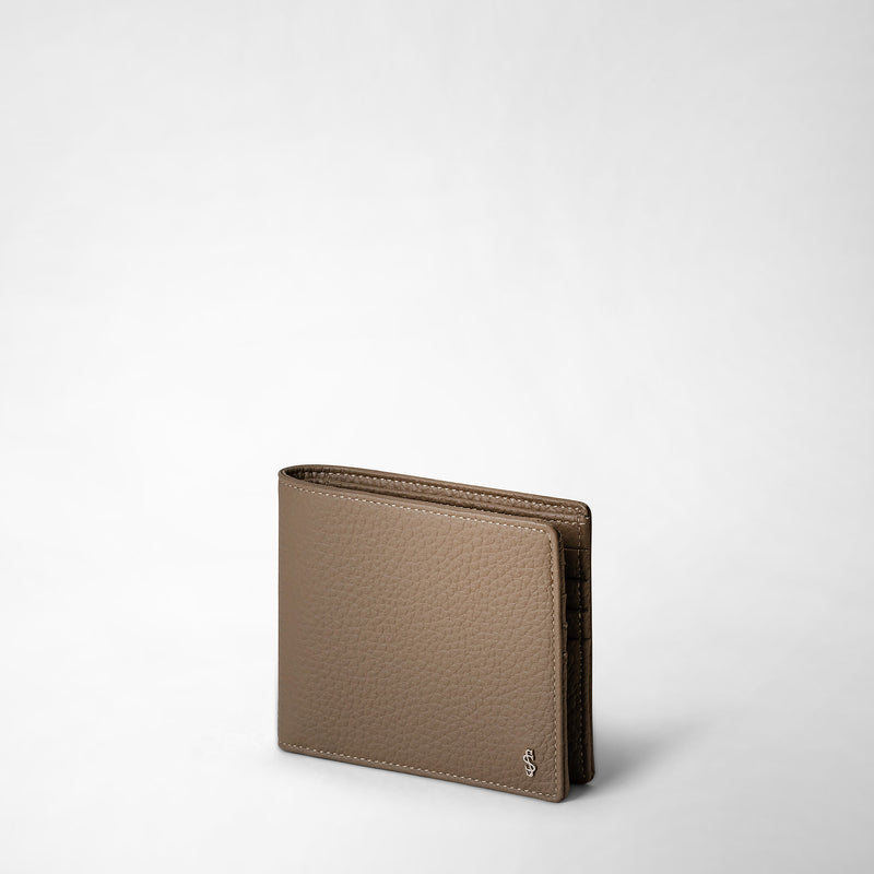 8-card billfold wallet in cachemire leather - beige