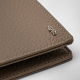 8-card billfold wallet in cachemire leather - beige
