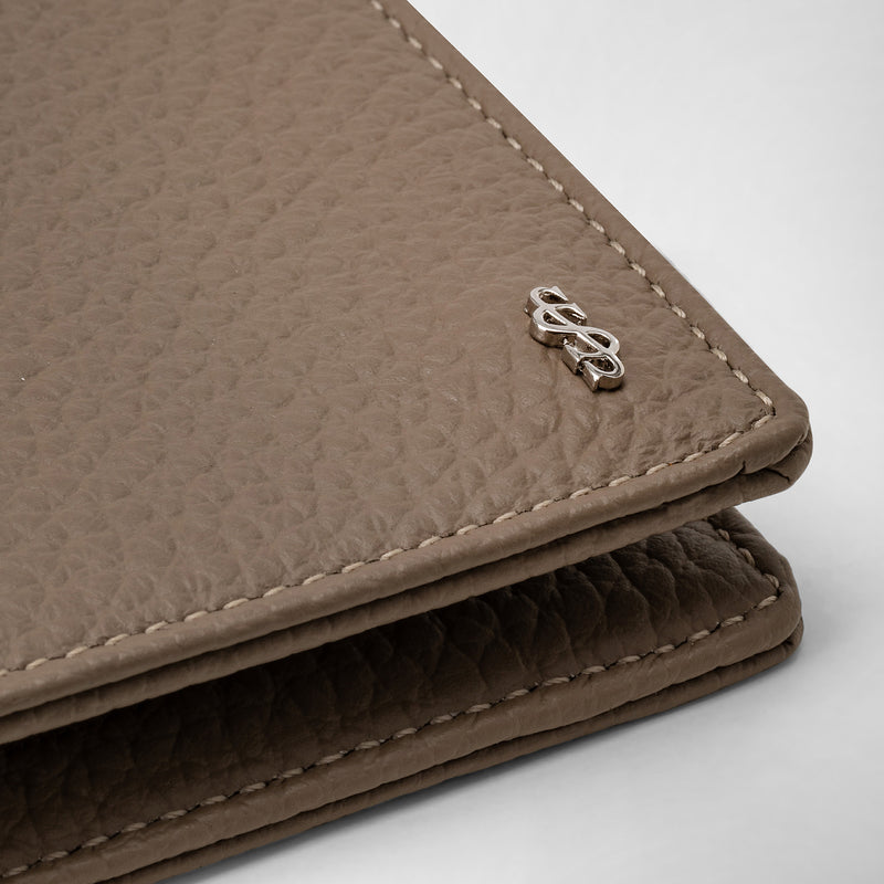 8-card billfold wallet in cachemire leather - beige