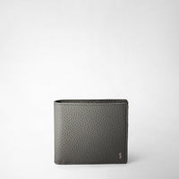 8-CARD BILLFOLD WALLET IN CACHEMIRE LEATHER Asphalt