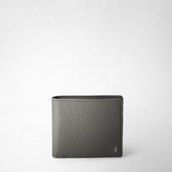 8-card billfold wallet in cachemire leather - asphalt
