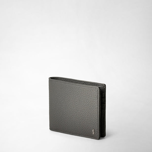 8-card billfold wallet in cachemire leather - asphalt