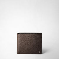 8-CARD BILLFOLD WALLET IN CACHEMIRE LEATHER Espresso