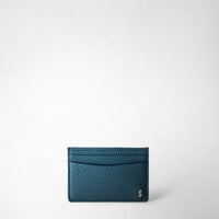 4-CARD HOLDER IN CACHEMIRE LEATHER Denim Blue