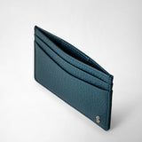 4-card holder in cachemire leather - denim blue