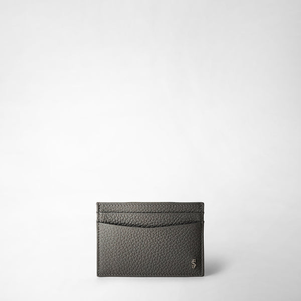 4-card holder in cachemire leather - asphalt
