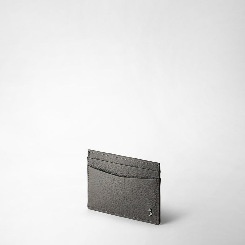 4-card holder in cachemire leather - asphalt