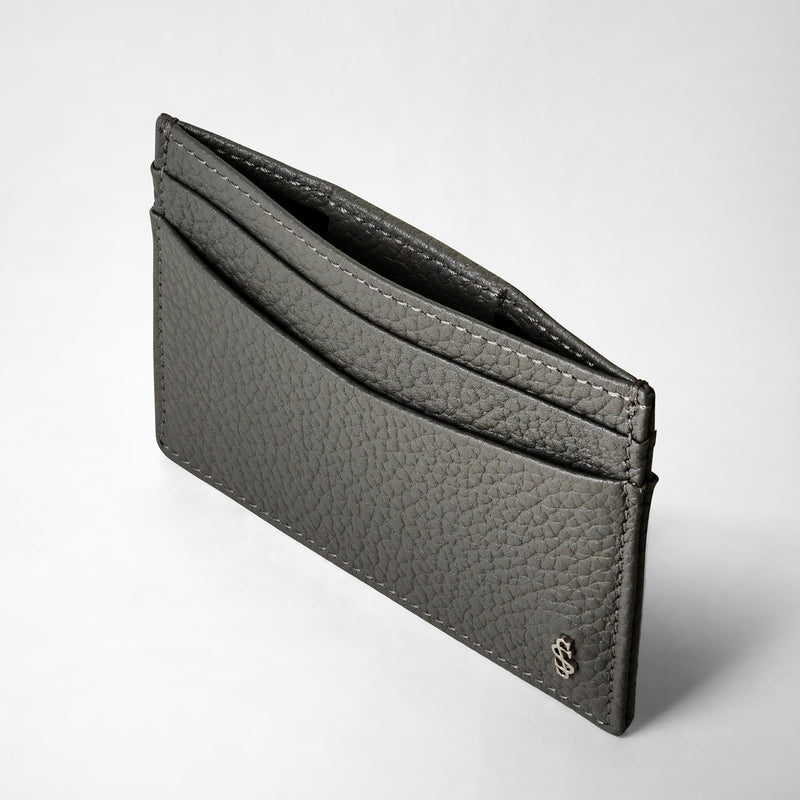 4-card holder in cachemire leather - asphalt