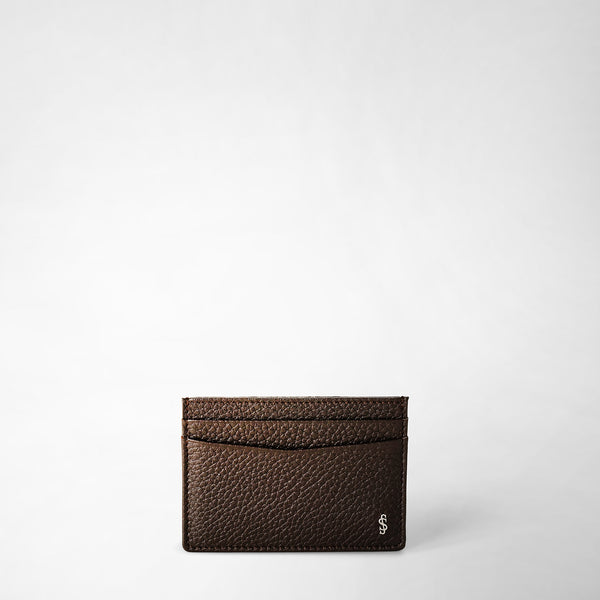 4-card holder in cachemire leather - espresso