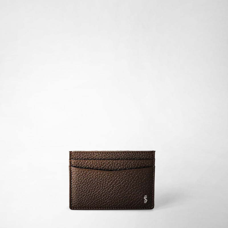 4-card holder in cachemire leather - espresso