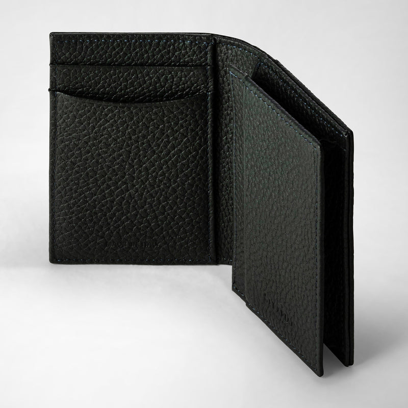 Business card case in cachemire leather - navy blue
