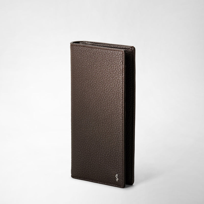 Coat wallet in cachemire leather - espresso