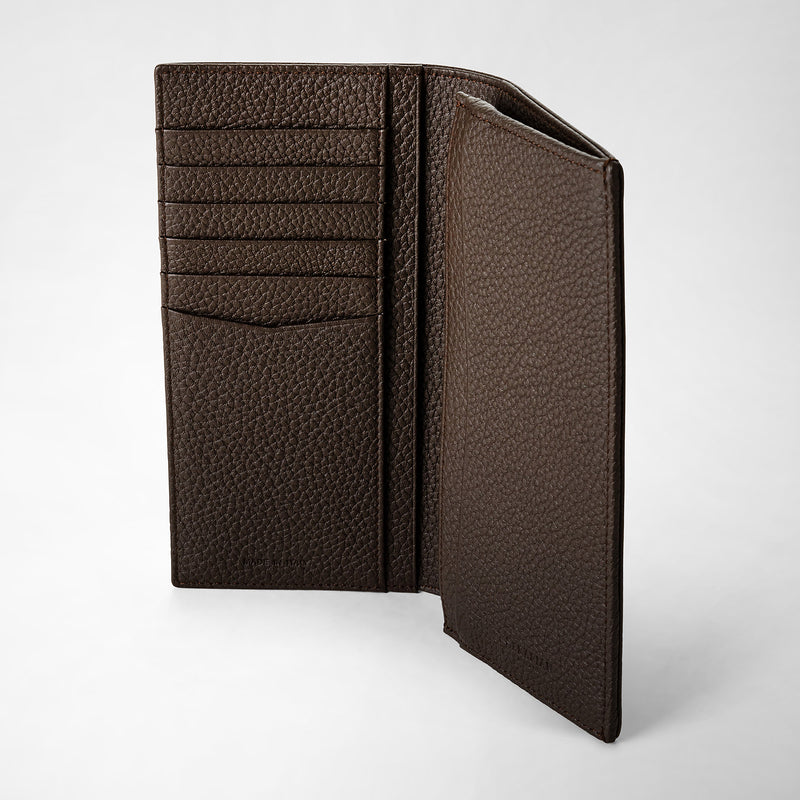 Coat wallet in cachemire leather - espresso