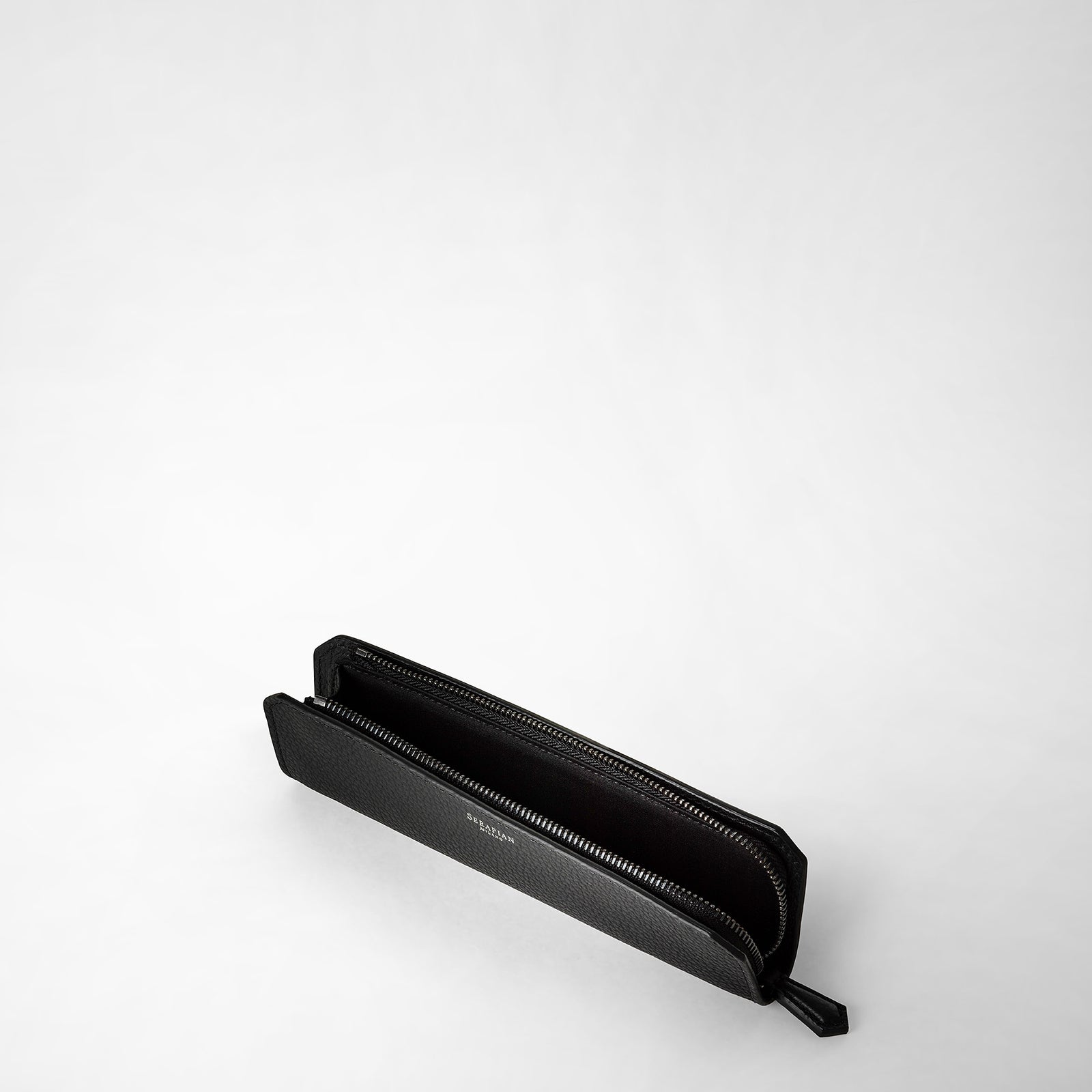 Pencil case in cachemire leather eclipse black