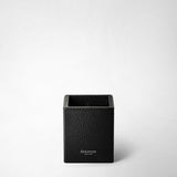 Pen pot in cachemire leather - black