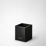 Pen pot in cachemire leather - black