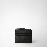 ZIP CARD CASE IN CACHEMIRE LEATHER Black