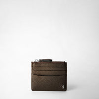 ZIP CARD CASE IN CACHEMIRE LEATHER Espresso