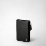 Vertikale brieftasche mit reissverschluss aus kaschmirleder - black