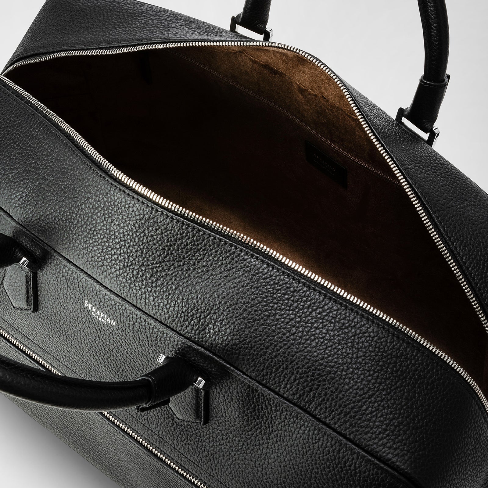 バッグ SHIMARIKEN SeasarBag leather Black Black SENECA Leather Bag with Braids & Frings Details – bixi