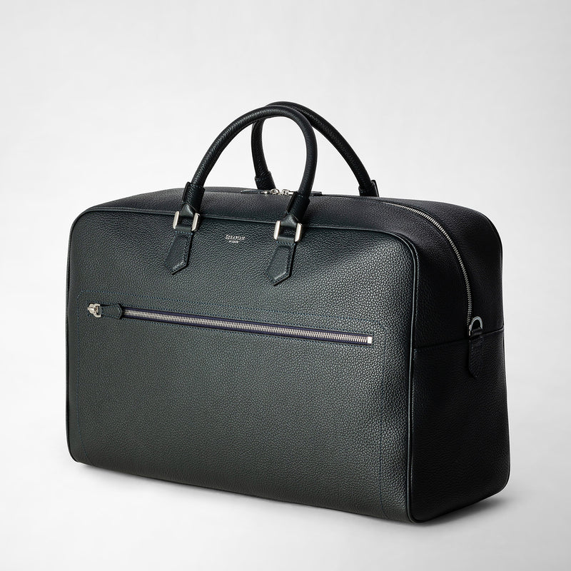 Medium weekender in cachemire leather - navy blue