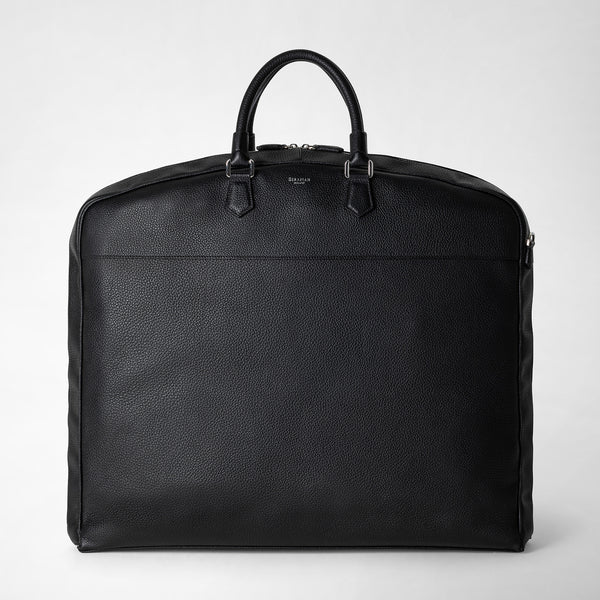 Suit carrier in cachemire leather - black