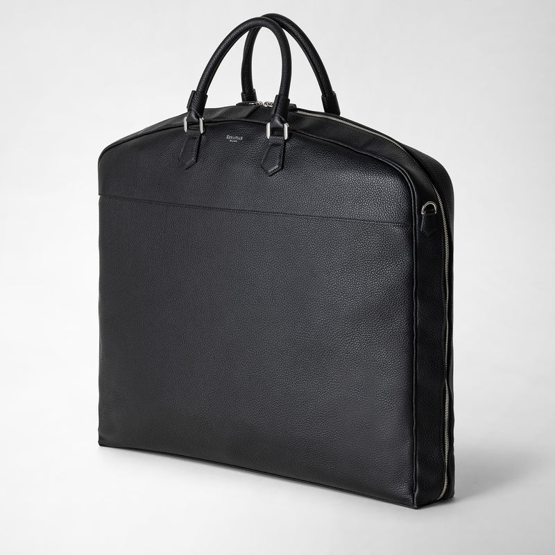 Suit carrier in cachemire leather black – Serapian Boutique Online