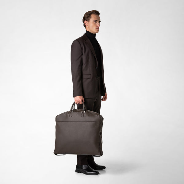 Suit carrier in cachemire leather - espresso