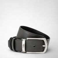 REVERSIBLE BELT IN EVOLUZIONE LEATHER Anthracite Grey/Black