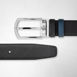 Reversible belt in evoluzione leather - black/navy blue
