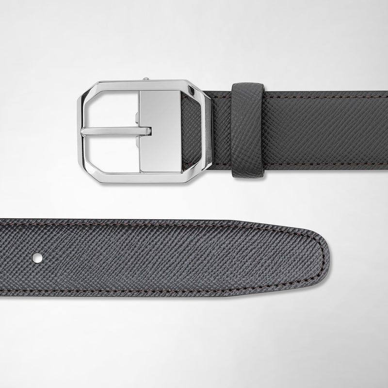 Belt in evoluzione leather - anthracite gray
