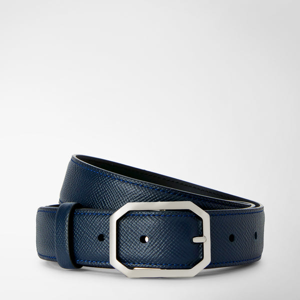 Belt in evoluzione leather - navy blue