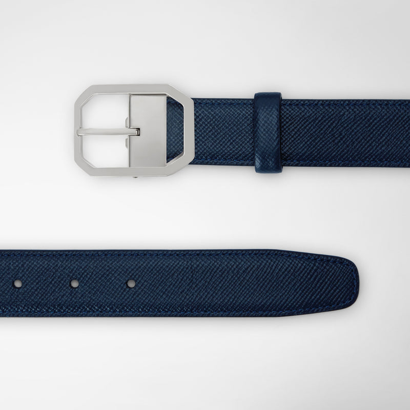 Belt in evoluzione leather - navy blue