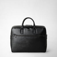 DOUBLE GUSSET BRIEFCASE IN EVOLUZIONE LEATHER Eclipse Black