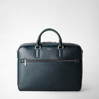 SLIM BRIEFCASE IN EVOLUZIONE LEATHER Navy Blue