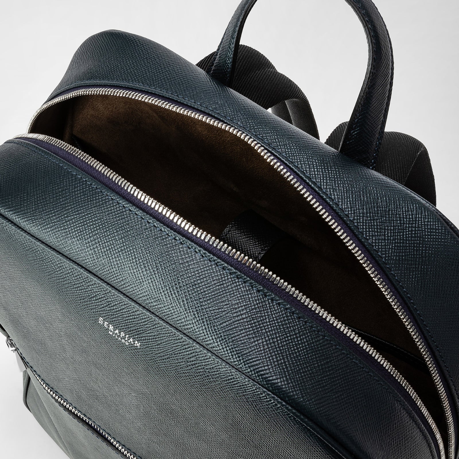 blue seve leather backpack Serapian Backpack In Evoluzione Leather, Man