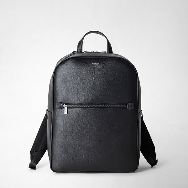 Sac à dos en cuir evoluzione - eclipse black