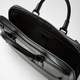 Attaché-case extra slim en cuir evoluzione - eclipse black