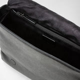 Small messenger bag in evoluzione leather - eclipse black