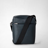 North south messenger in evoluzione leather - navy blue