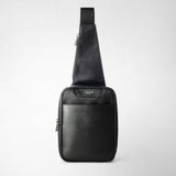 Sling backpack in evoluzione leather - black eclipse