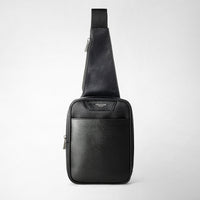 SLING BACKPACK IN EVOLUZIONE LEATHER Black Eclipse