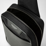 Sling backpack in evoluzione leather - black eclipse