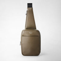 SLING BACKPACK IN EVOLUZIONE LEATHER Olive Green