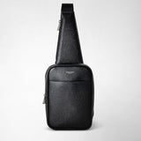 Sling backpack in evoluzione leather - eclipse black