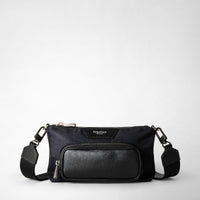 MINI ENVELOPE IN RECYCLED TWILL AND EVOLUZIONE LEATHER Eclipse Black
