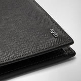 4-card billfold wallet with coin pouch in evoluzione leather - anthracite gray