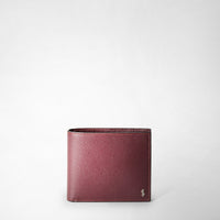 4-CARD BILLFOLD WALLET WITH COIN POUCH IN EVOLUZIONE LEATHER Ruby Red