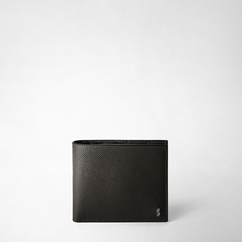 8-card billfold wallet in evoluzione leather - anthracite gray