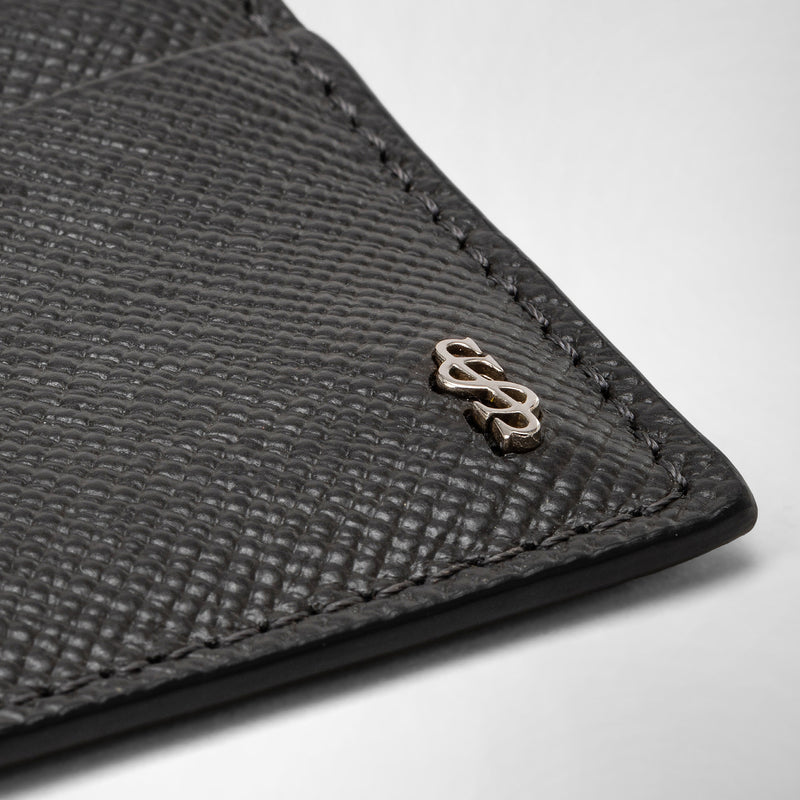 4-card holder in evoluzione leather - anthracite gray